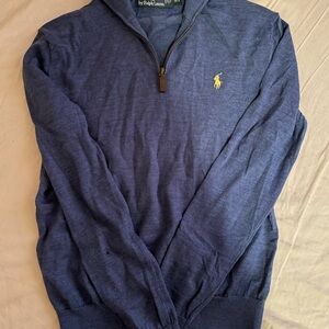 Ralph Lauren Men's Navy Zip-Up Sweater